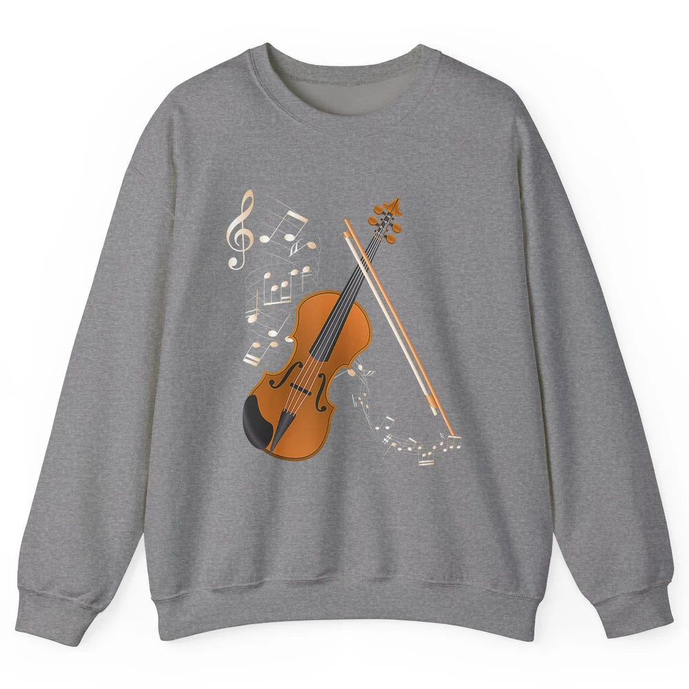 Orchestra Violin Player Retro Violinist Musical Instrument Unisex Crewneck Sweatshirt