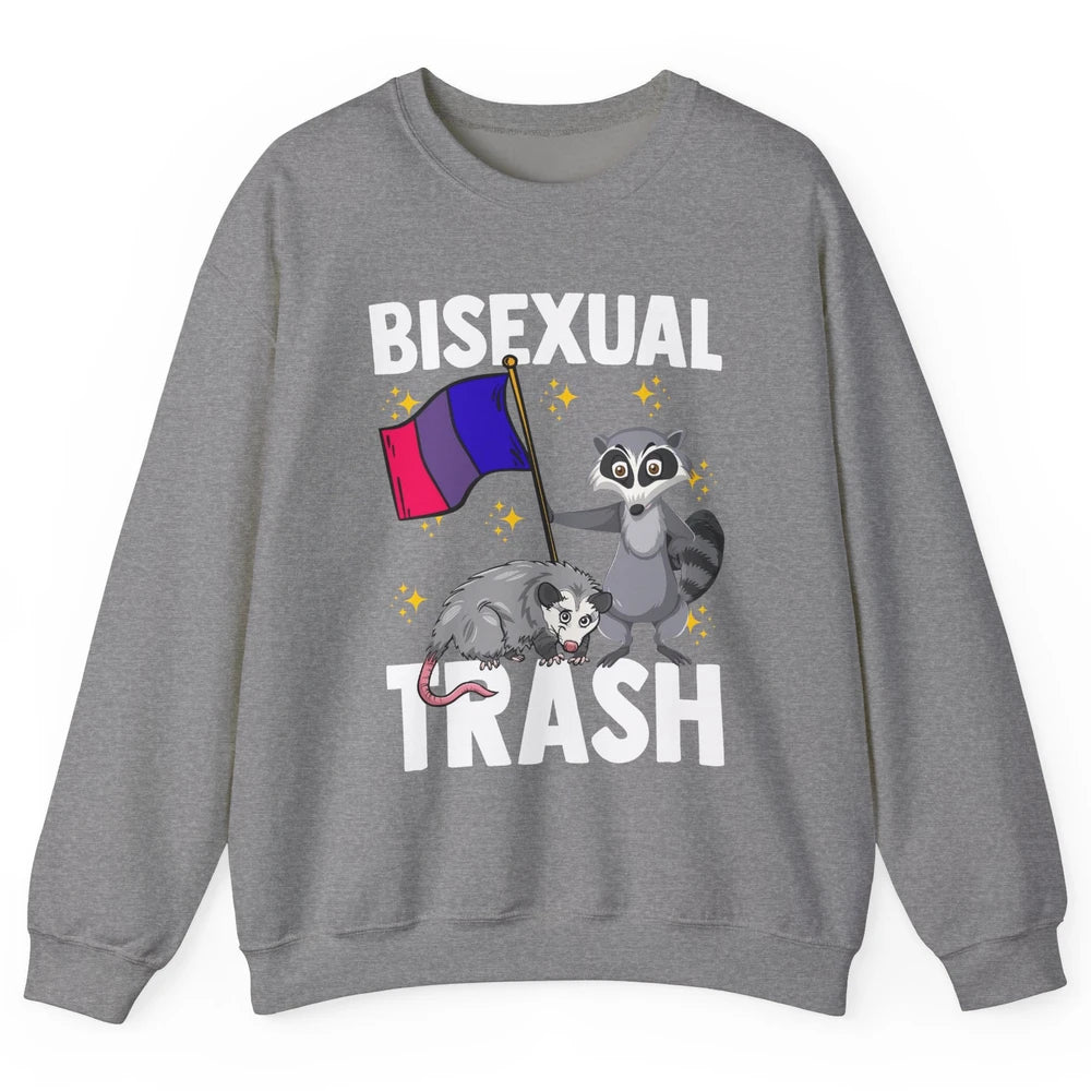 Raccoon LGBT Bisexual Trash Funny Flag Pride Animal Lovers Unisex Crewneck Sweatshirt