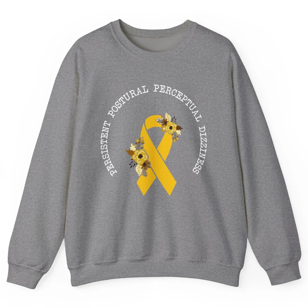 Persistent Postural-perceptual Dizziness PPPD Yellow Ribbon Unisex Crewneck Sweatshirt