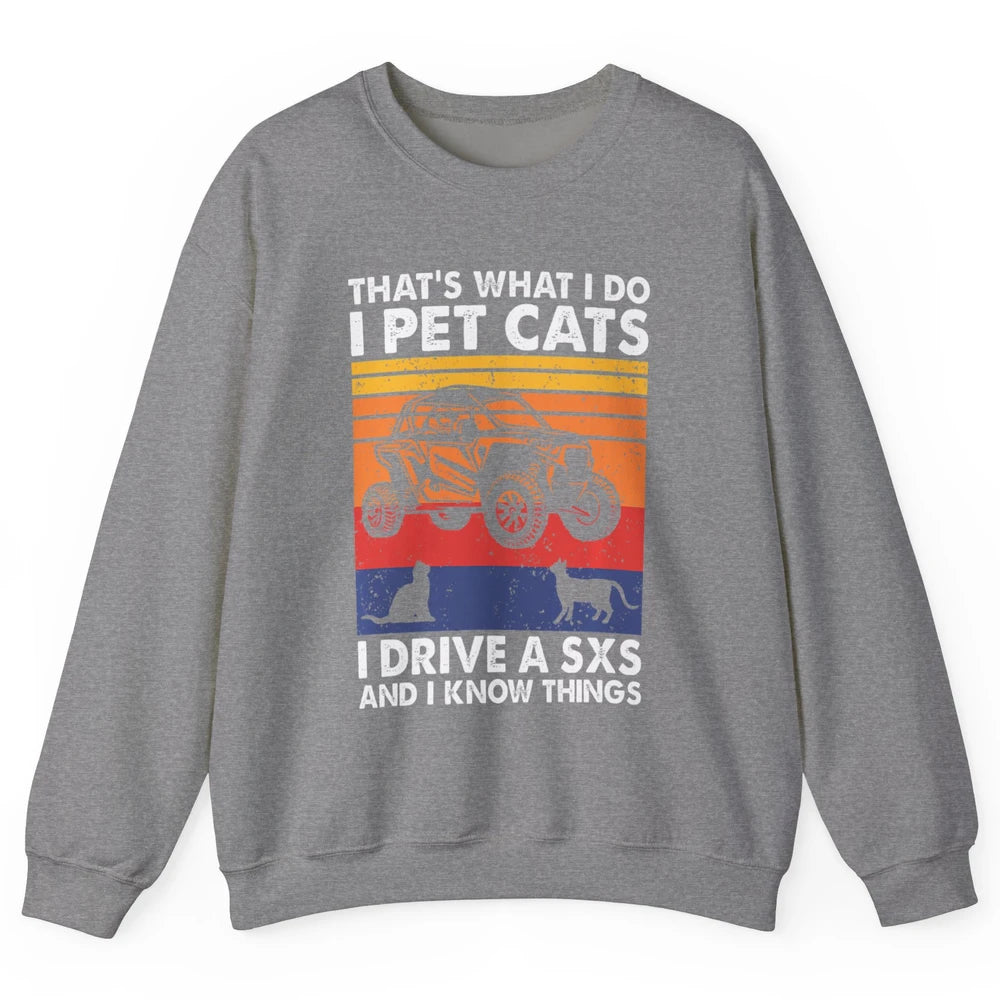 Pet Cat Racing Retro Mud UTV Riding Dirty SXS Rider Offroad Unisex Crewneck Sweatshirt
