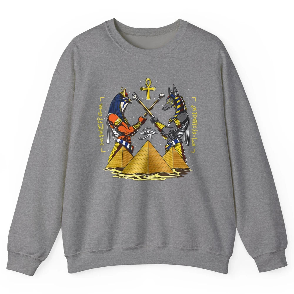 Retro Ancient Egyptian God Anubis Egypt Horus Archaeology Unisex Crewneck Sweatshirt