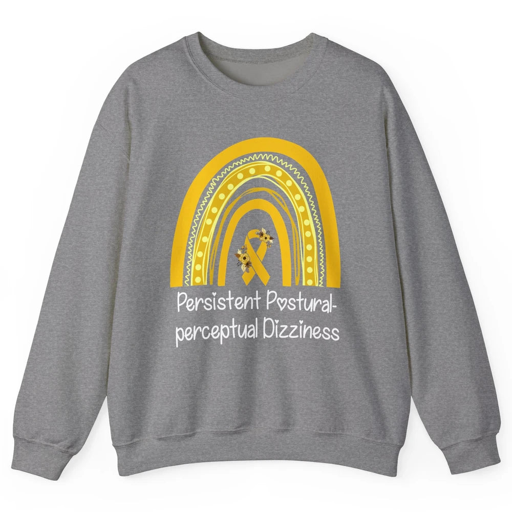 Persistent Postural-perceptual Dizziness PPPD Yellow Rainbow Unisex Crewneck Sweatshirt