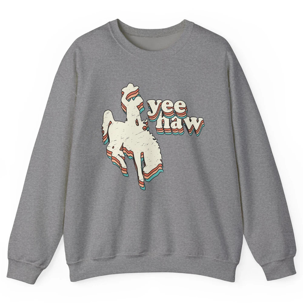 Retro Cowboy Yeehaw Western Country Cowgirls Horse Lovers Unisex Crewneck Sweatshirt
