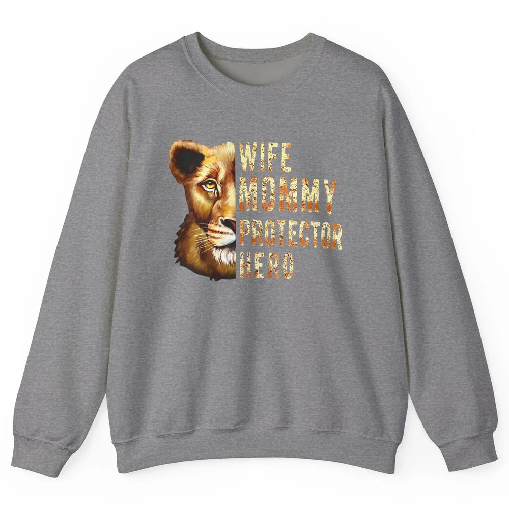 Retro Mommy Lion Queen Wife Mom Protector Hero Mothers Day Unisex Crewneck Sweatshirt