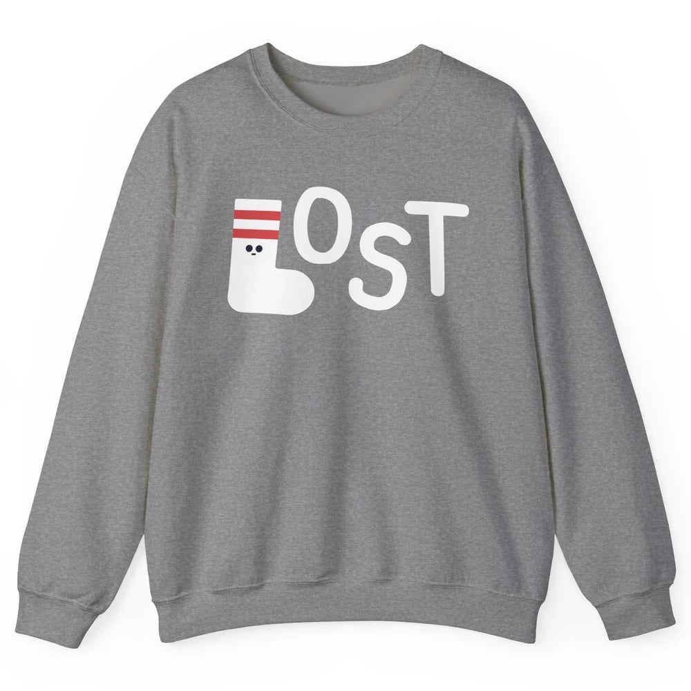 Missing Sock Funny Sock Lost Laundry Pun Lonely Sock Unisex Crewneck Sweatshirt