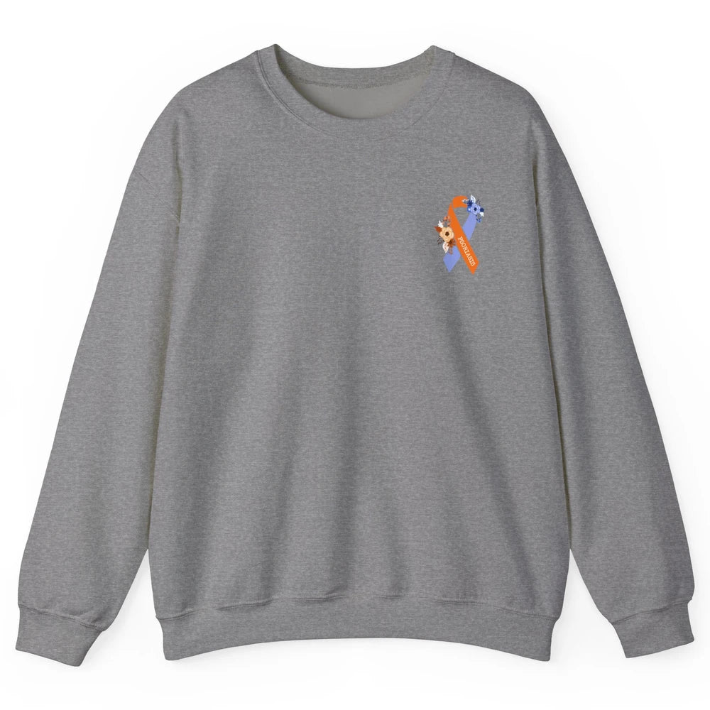 Psoriasis Awareness Floral Ribbon Rainbow Skin Diseases Unisex Crewneck Sweatshirt