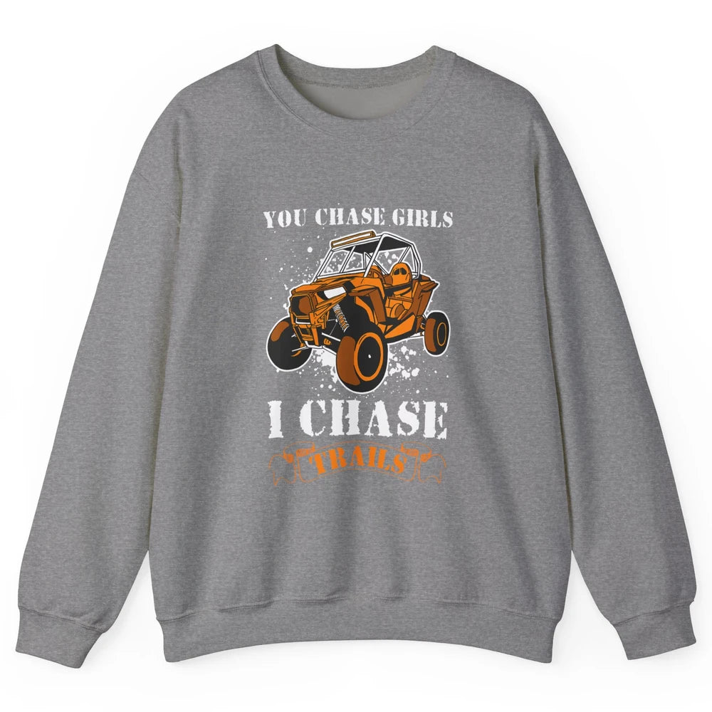 Retro Chase Trails Mud Rider Dirty UTV SXS Rider Offroad Unisex Crewneck Sweatshirt