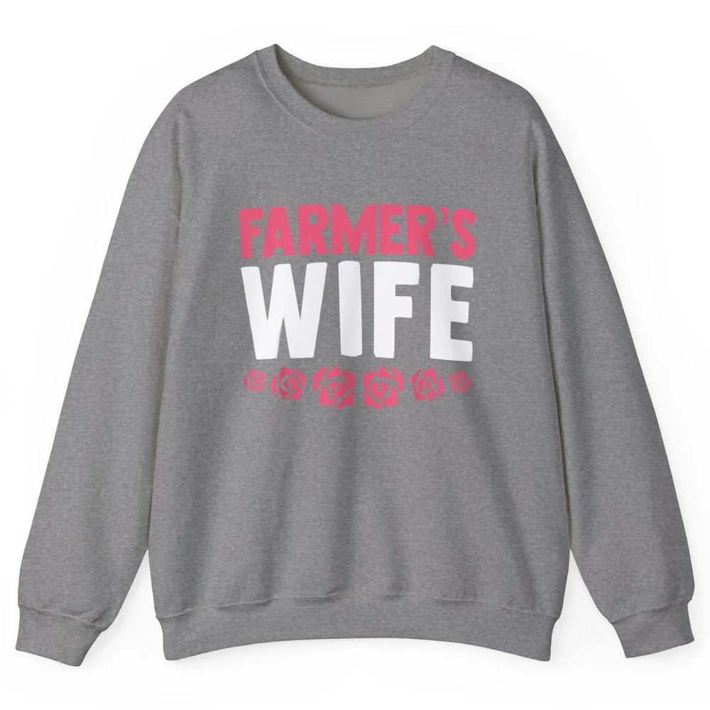 Retro Farmer Wife Funny Farm Lovers Farming Women Western Unisex Crewneck Sweatshirt