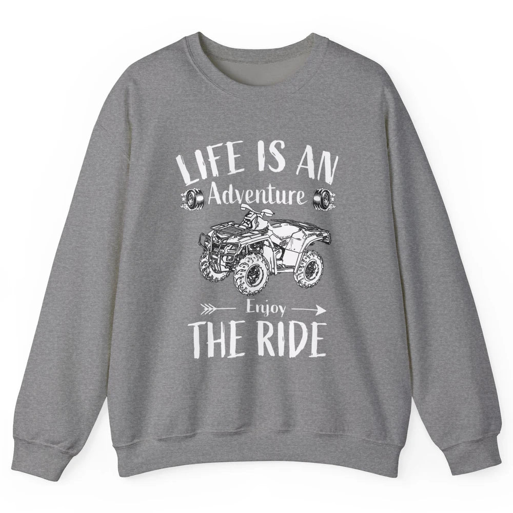 Retro Enjoy The Ride ATV Rider UTV Mud Riding SXS Offroad Unisex Crewneck Sweatshirt