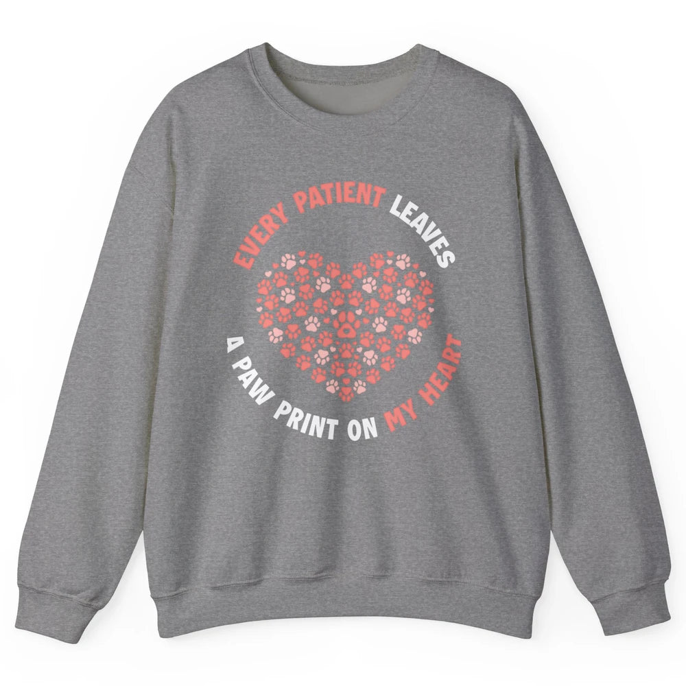 Patient Leaves Paw Heart Veterinarian Love Vet Tech Animal Unisex Crewneck Sweatshirt