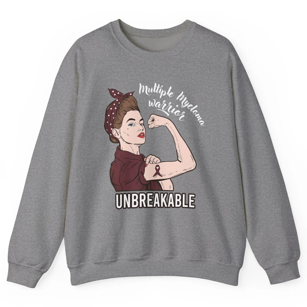Multiple Myeloma Warrior Unbreakable Myeloma Cancer Survivor Unisex Crewneck Sweatshirt
