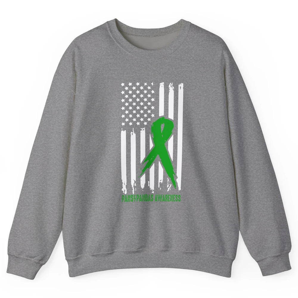 PANS/PANDAS Awareness Green Ribbon No One Fight Alone Unisex Crewneck Sweatshirt