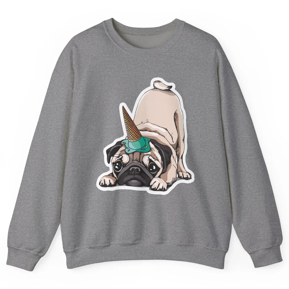 Puppy Pugs Funny Unicorn Pug Dog Lovers Gift Cute Pug Dog Unisex Crewneck Sweatshirt