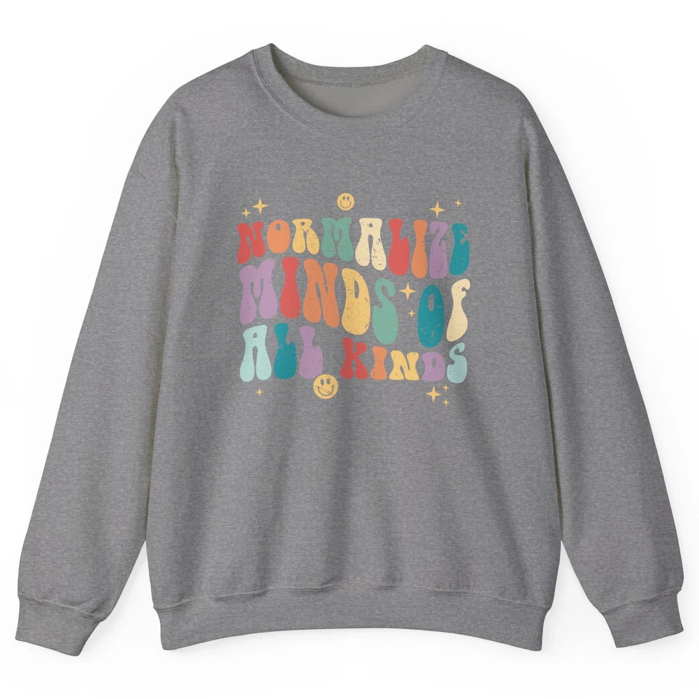 Retro Autism Normalize Minds Of All Kinds Neurodiversity Unisex Crewneck Sweatshirt