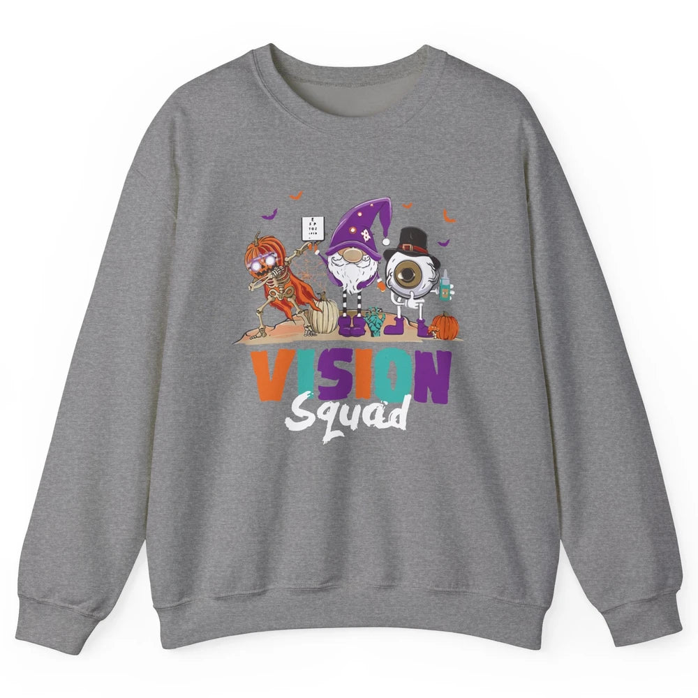 Optometrist Halloween Vision Squad Gnome Pumpkin Optician Unisex Crewneck Sweatshirt