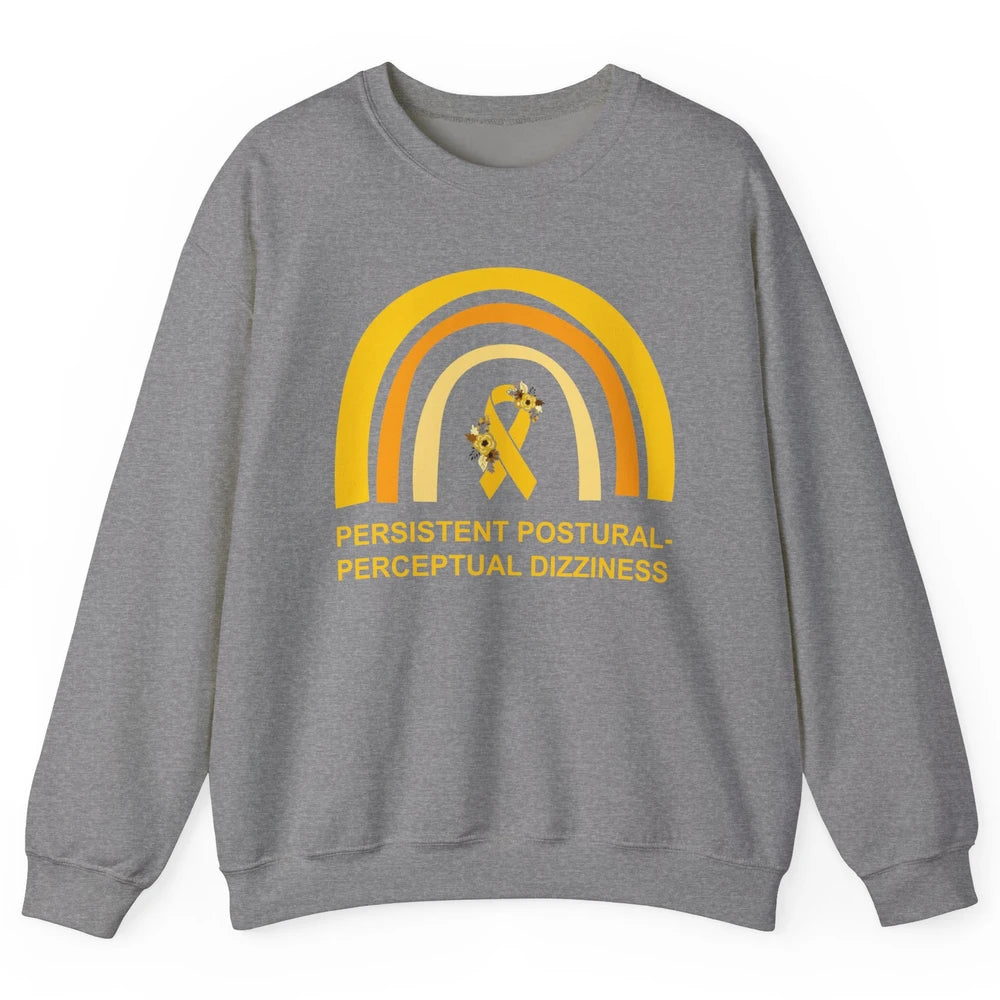 Persistent Postural-perceptual Dizziness PPPD Yellow Rainbow Unisex Crewneck Sweatshirt