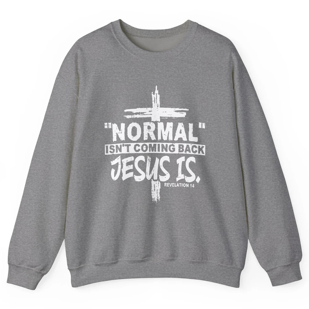 Normal Isn't Coming Back Jesus Is Bible Christian Religious Unisex Crewneck Sweatshirt