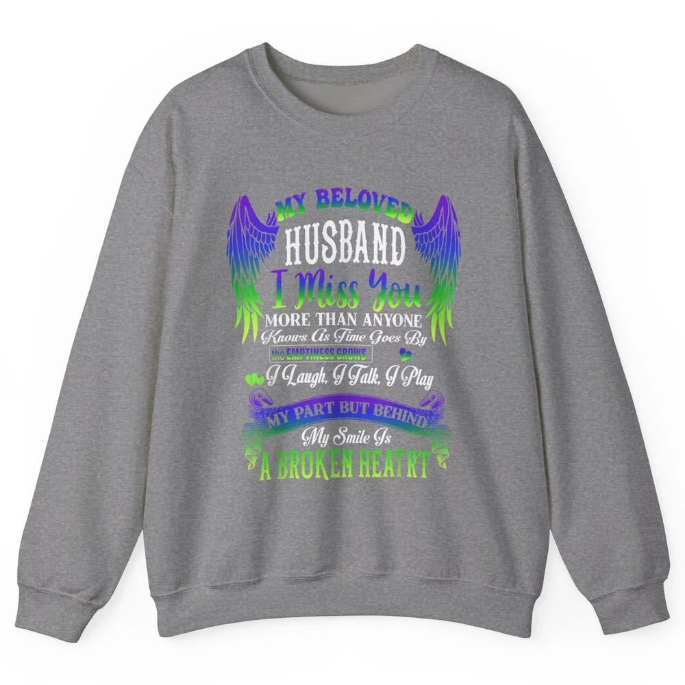 My Husband My Angel In Heaven Love Miss You Husband Wings Unisex Crewneck Sweatshirt