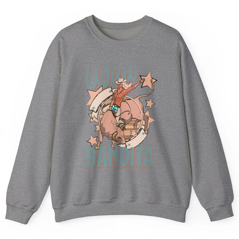 Retro Cowgirl Wild Bandita Western Country Cowboy Wild West Unisex Crewneck Sweatshirt