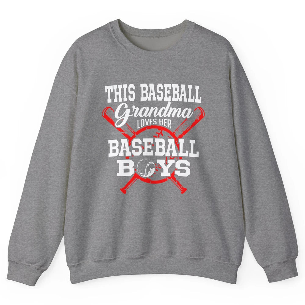 Baseball Grandma Loves Her Baseball Boys Proud Baseball Nana Unisex Crewneck Sweatshirt