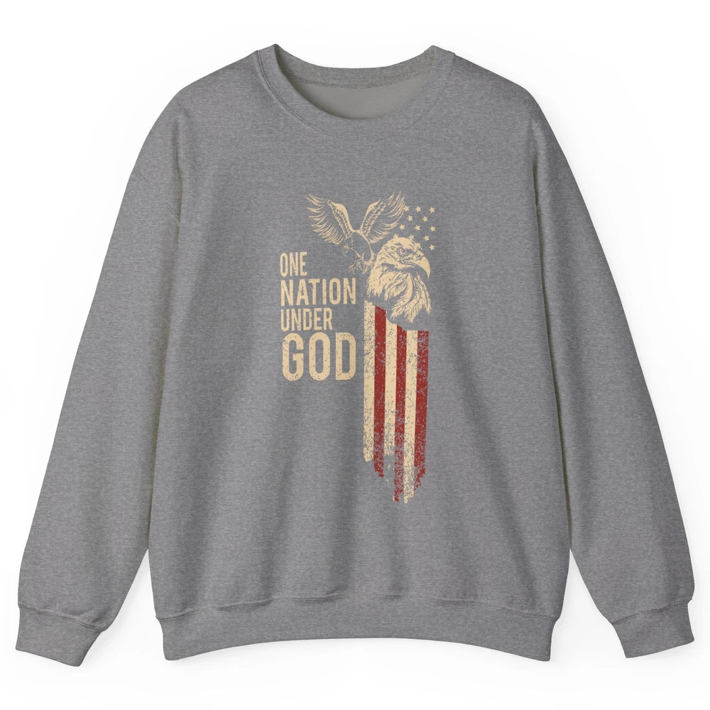 One Nation Under God Flag 4th Of July Independence Patriotic Unisex Crewneck Sweatshirt