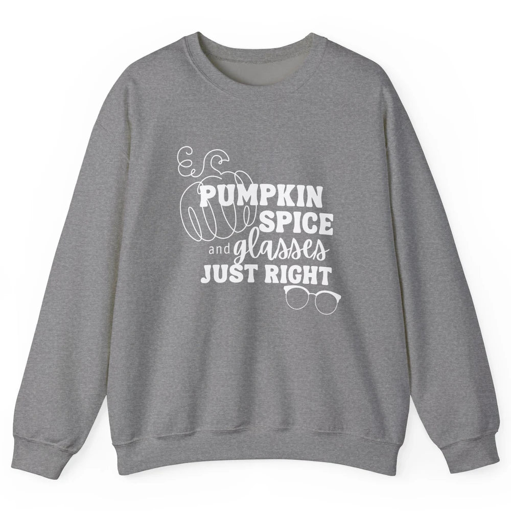 Optometrist Pumpkin Spice Glasses Just Right Optician Fall Unisex Crewneck Sweatshirt
