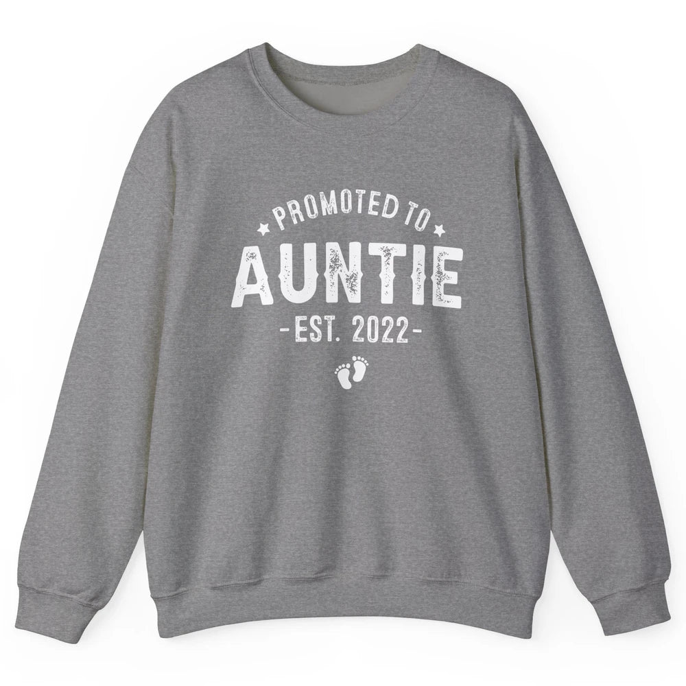 Promoted To Auntie Est 2022 Auntie To Be Pregnancy Reveal Unisex Crewneck Sweatshirt