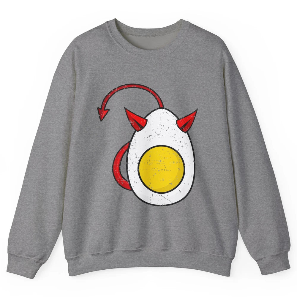 Retro Deviled Egg Funny Halloween Costume Men Women Kids Unisex Crewneck Sweatshirt
