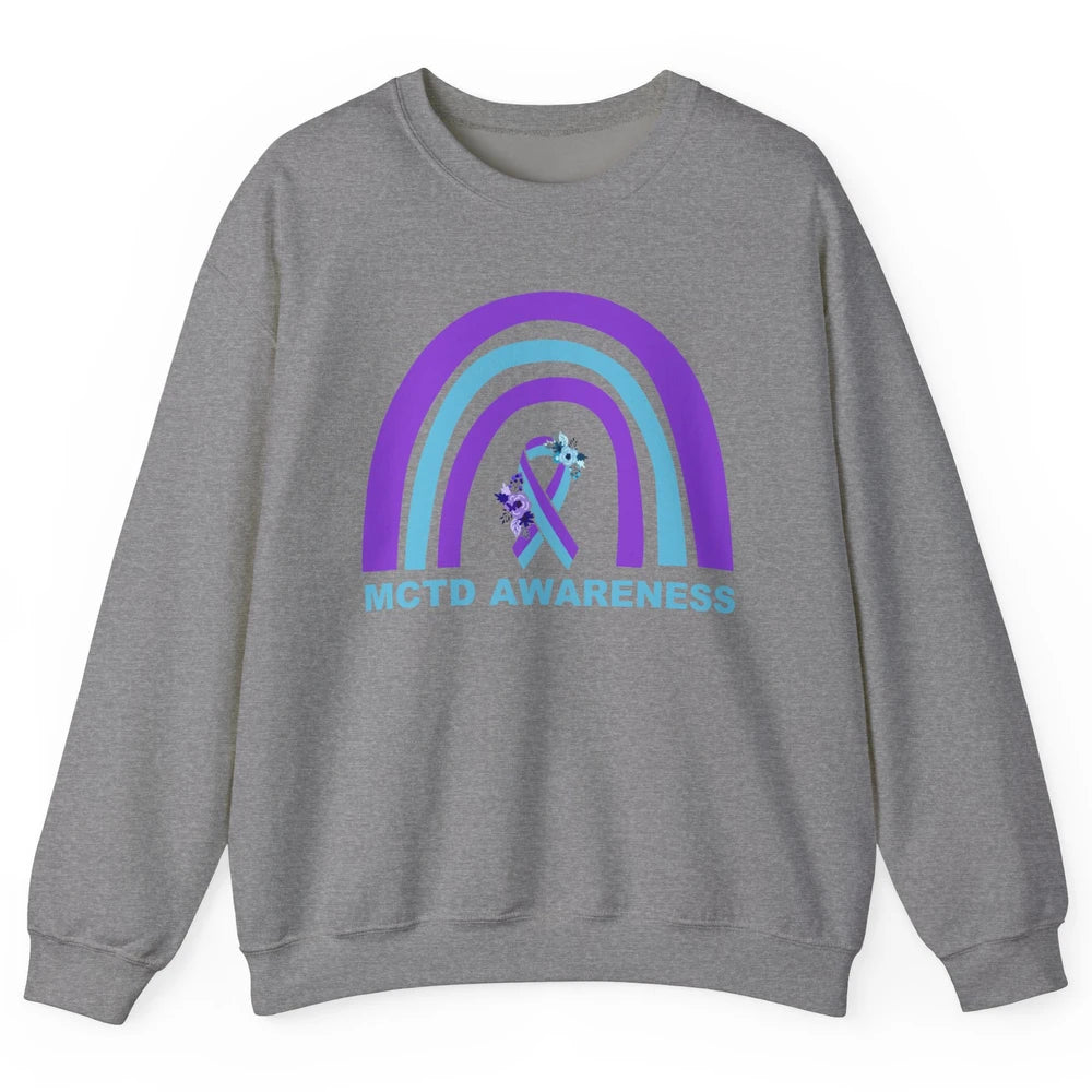 Mixed Connective Tissue Disease Awareness MCTD Floral Ribbon Unisex Crewneck Sweatshirt