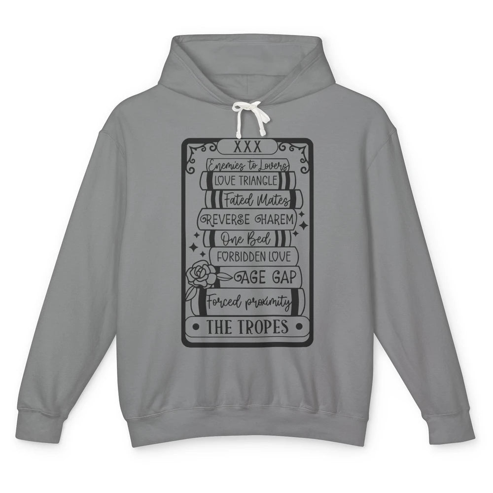 Retro Book Tropes The Tropes Tarot Card Halloween Readers Unisex Lightweight Hoodie