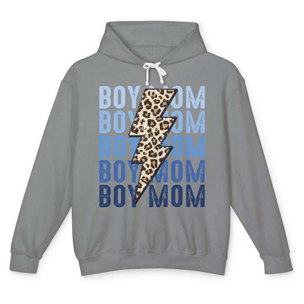 Retro Leopard Boy Mom Lightning Bolt Western Country Mama Unisex Lightweight Hoodie