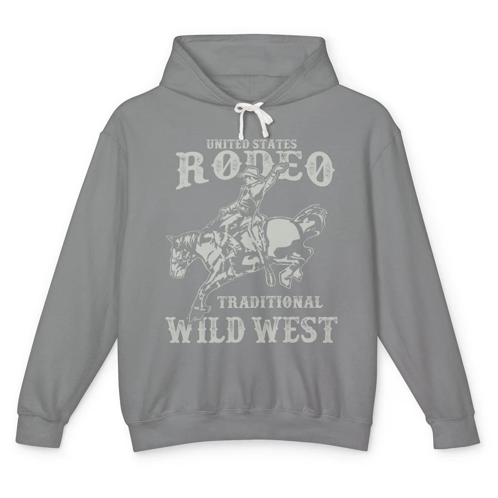 Retro Cowboy US Rodeo Traditional Wild West Western Cowgirl Unisex Lightweight Hoodie