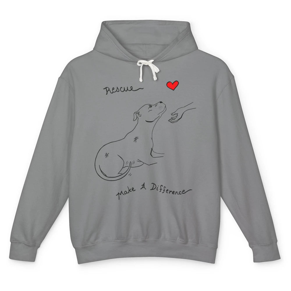 Pitbull Dog Rescue Adopt Dont Shop Foster Animal Pet Rescuer Unisex Lightweight Hoodie