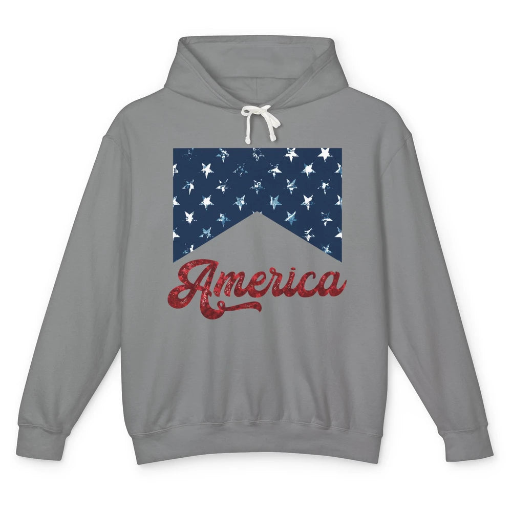 Retro America 4th Of July Independence Day Western Patriots Unisex Lightweight Hoodie