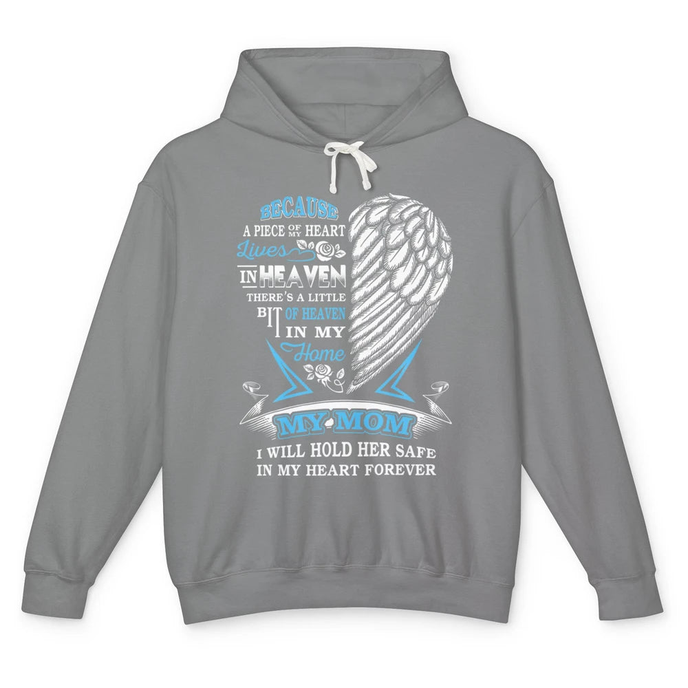 My Mom In Heaven Angel Wings Mother In Memories My Guardian Unisex Lightweight Hoodie