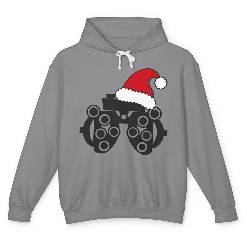 Phoropter Santa Hat Optometrist Christmas Ophthalmic Tech Unisex Lightweight Hoodie