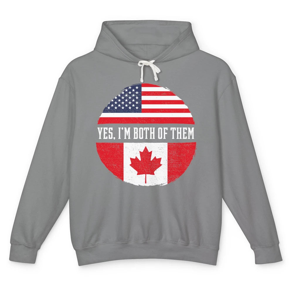 Proud American Canadian Yes I Am Both of Them Unisex Lightweight Hoodie