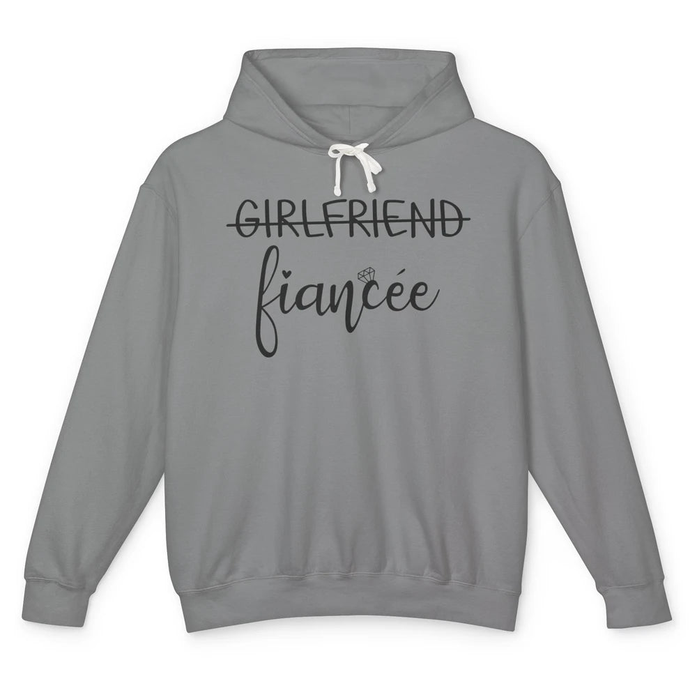 Promoted From Girlfriend To Fiancee Future Mrs Engagement Unisex Lightweight Hoodie