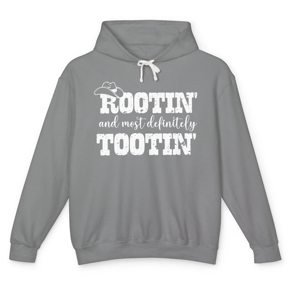 Funny Cowboy Baby Rooting Tooting New Dad And Baby Matching Unisex Lightweight Hoodie