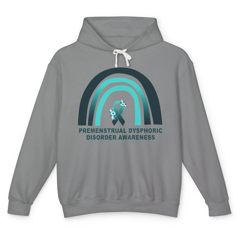 Premenstrual Dysphoric Disorder PMDD Awareness Rainbow Unisex Lightweight Hoodie