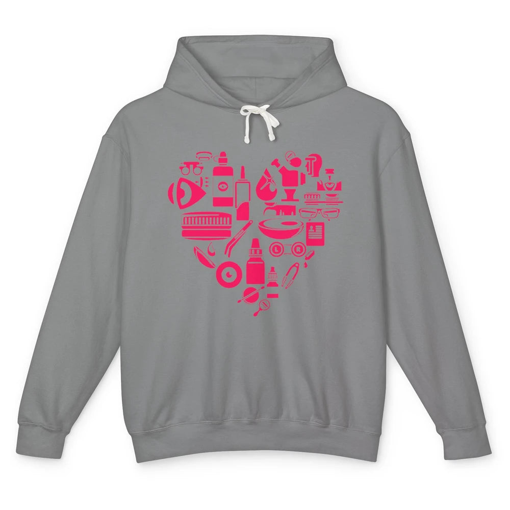 Optometrist Tools Heart Eye Doctor Optician Ophthalmic Tech Unisex Lightweight Hoodie