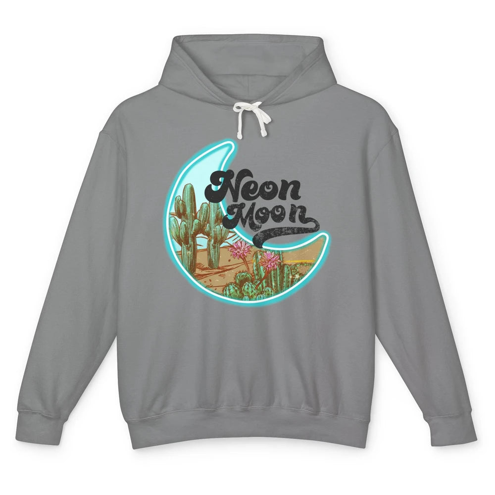 Neon Moon Cactus Flower Desert Western Cowboy Rodeo Vintage Unisex Lightweight Hoodie
