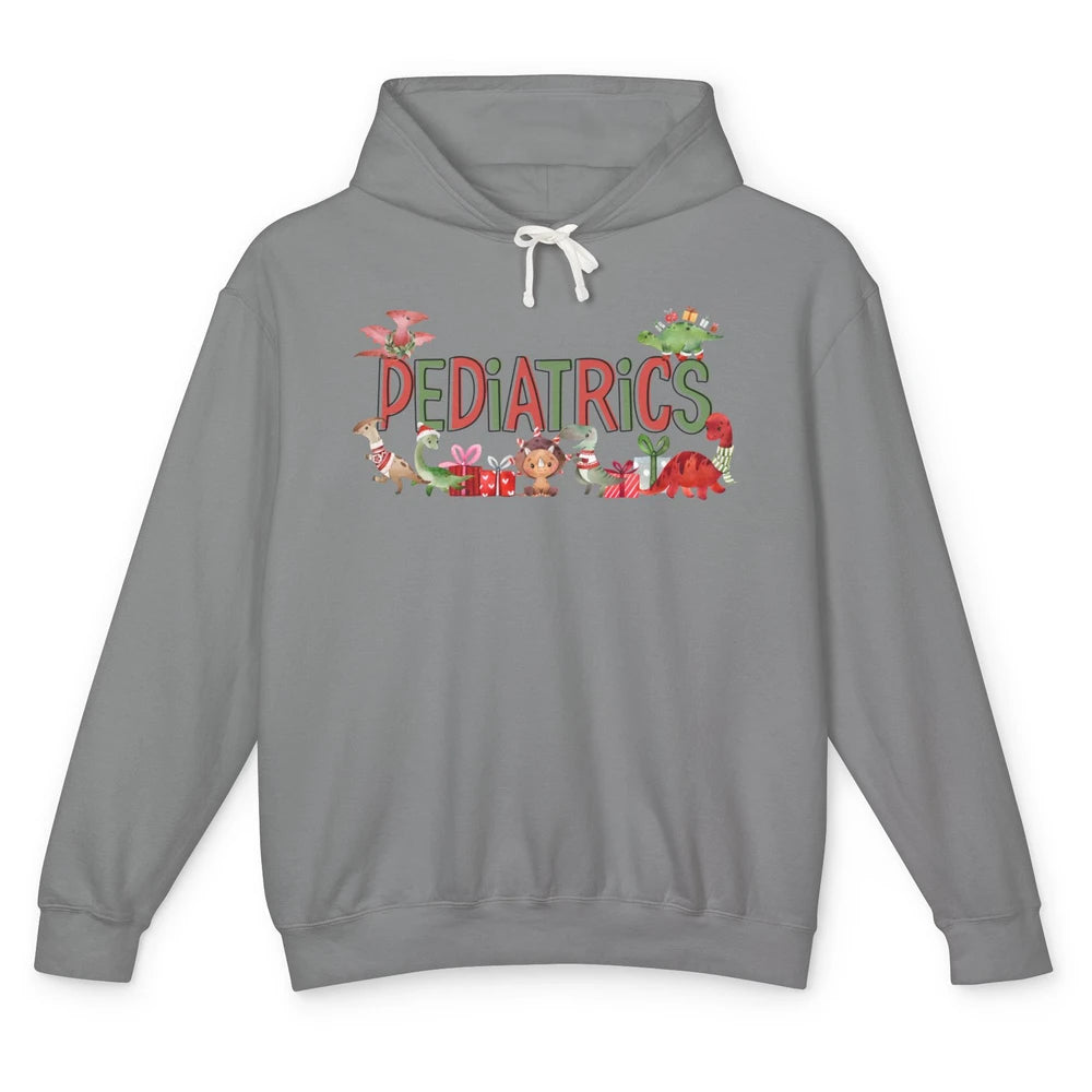 Pediatrics Christmas PEDS Nurse Dinosaur Xmas Physical Nurse Unisex Lightweight Hoodie