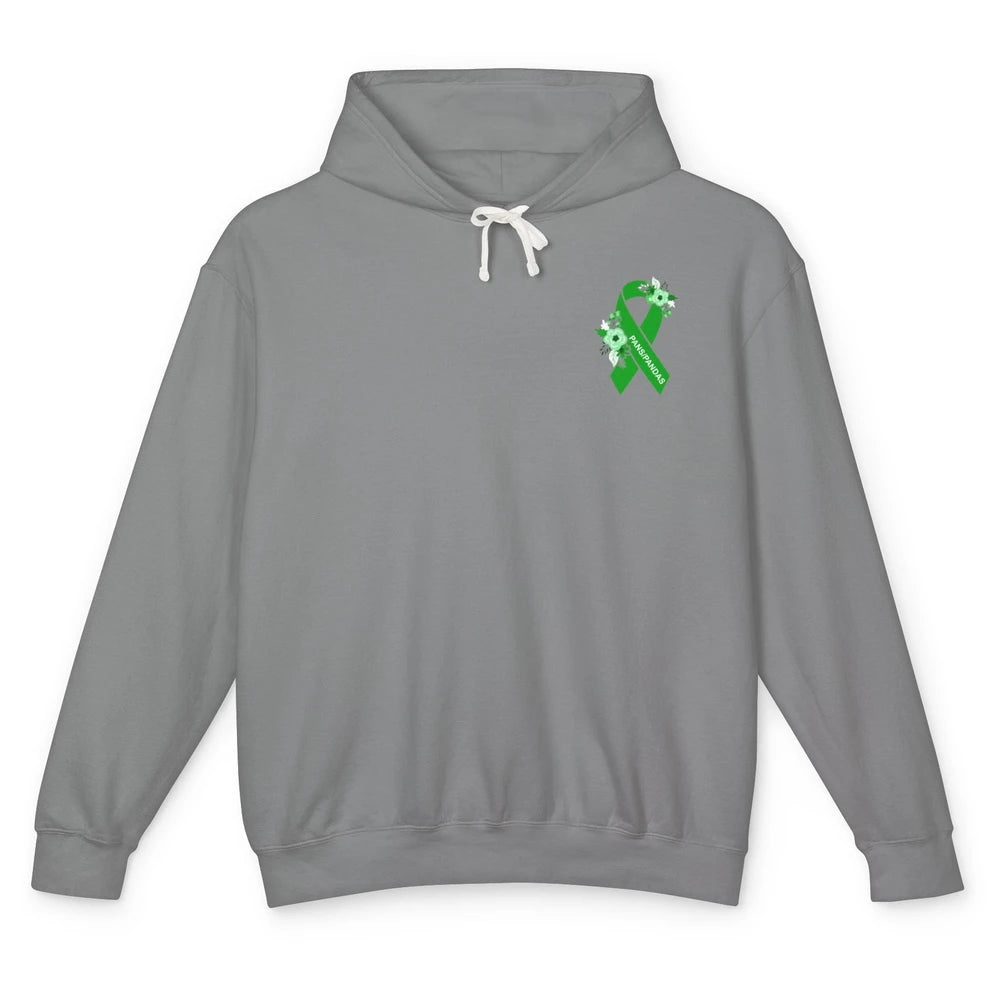 PANS/PANDAS Awareness Floral Green Ribbon Pans Disease Unisex Lightweight Hoodie