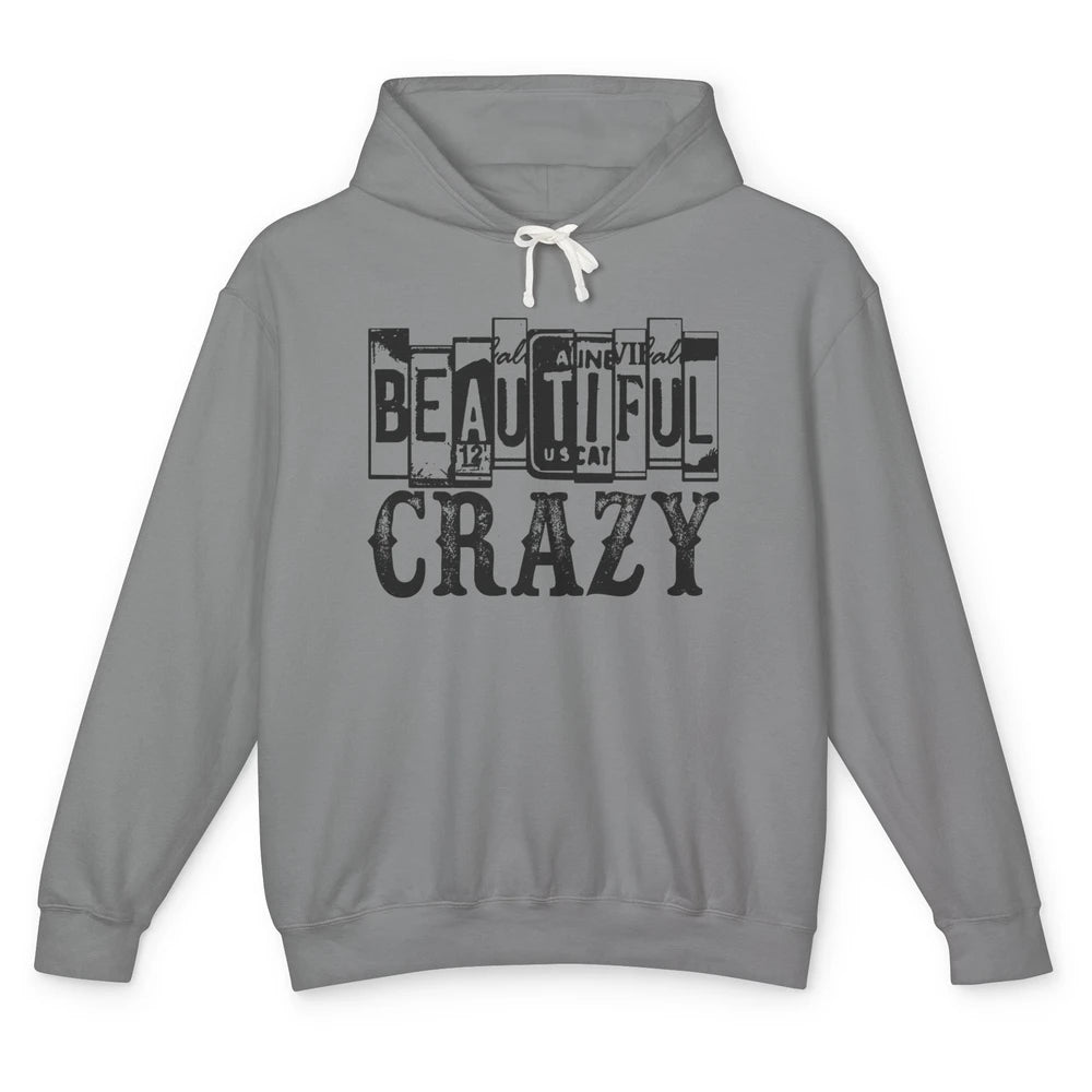 Retro Beautiful Crazy Western Cowgirl Country Music Lovers Unisex Lightweight Hoodie