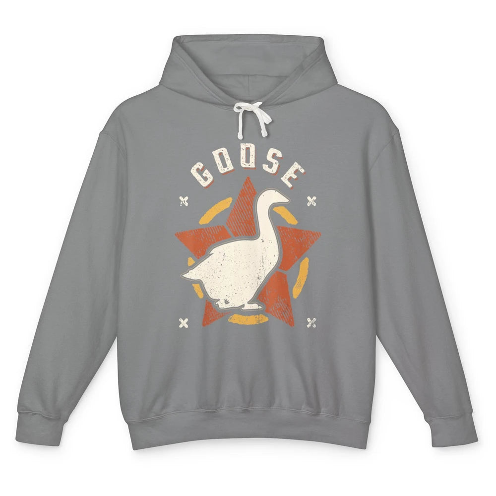 Funny Goose Vintage Retro Classic Wild Animal Sarcastic Meme Unisex Lightweight Hoodie