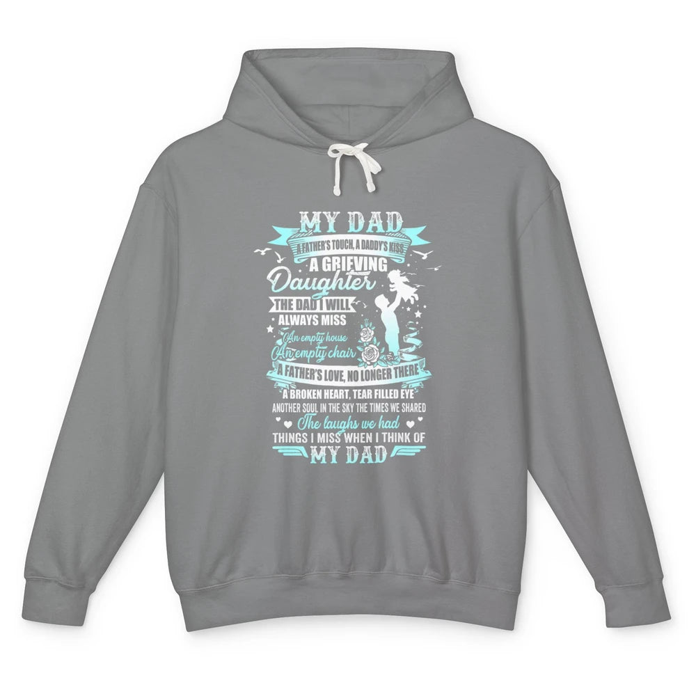 My Dad In Memories Poem Dad In Heaven Angel Wings Guardian Unisex Lightweight Hoodie