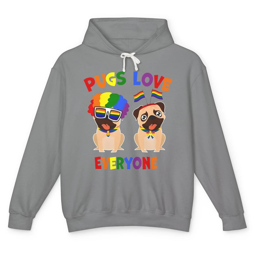Pride Parade Pugs Love Everyone LGBT Pugs Gay Pride LGBT Unisex Lightweight Hoodie