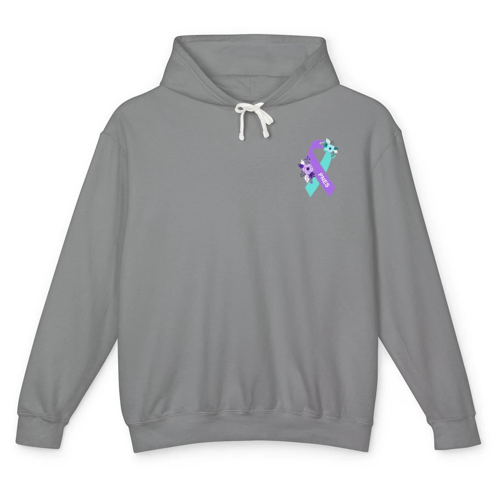 Psychogenic Non-epileptic Seizures PNES Purple Teal Ribbon Unisex Lightweight Hoodie