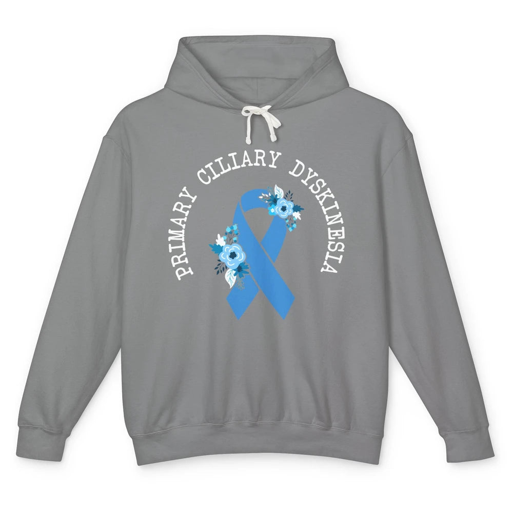 Primary Ciliary Dyskinesia Blue Ribbon Respiratory Diseases Unisex Lightweight Hoodie